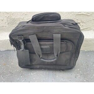 AstraZeneca Rolling Laptop Bag Black Wheeled Briefcase Carry Case
